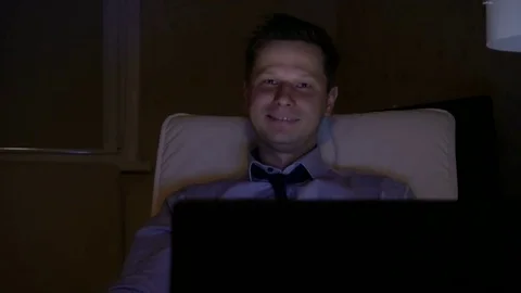 Businessman working on laptop Stock Footage 69743548