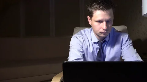 Businessman working on laptop Stock Footage 69761928