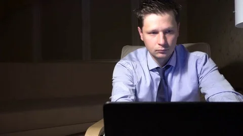 Businessman working on laptop Stock Footage 69762089