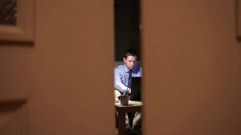 Businessman working on laptop Stock Footage 69762938