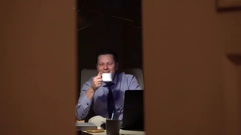 Businessman working on laptop Stock Footage 69763858