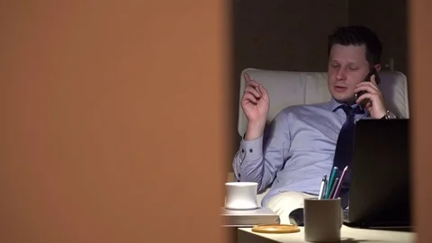 Businessman working on laptop Stock Footage 69763989
