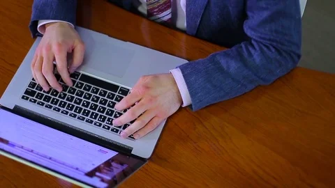 Businessman working on a laptop Stock Footage 75194220