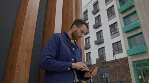 Businessman Working on Laptop Stock Footage 320004809