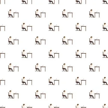 Businessman working on laptop pattern Stock Illustration