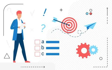 Businessman working with list analysis data report, business analytics Stock Illustration