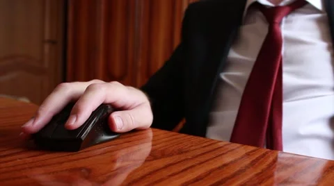Businessman working with mouse Vídeo Stock 62019903