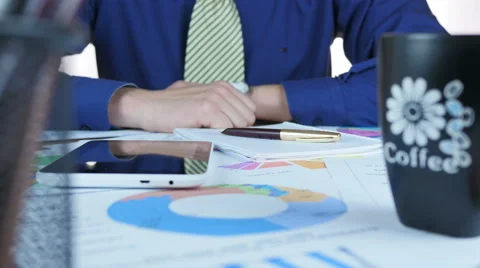 Businessman Working In Office Stock Footage 64058344