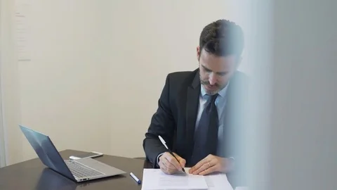 Businessman working in office Stock Footage 75206685