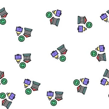 Businessman working for pay loan vector seamless pattern Stock Illustration