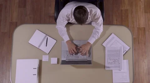 Businessman in working process. High-angle shot Stock-Footage 68713709