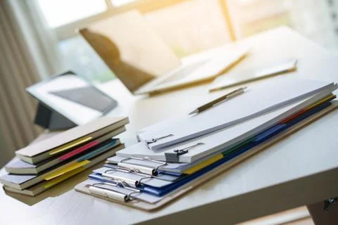 Businessman working reading documents graph financial to job succes Analyze d Stock Photos