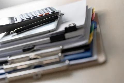 Businessman working reading documents graph financial to job succes Analyze d 库存照片