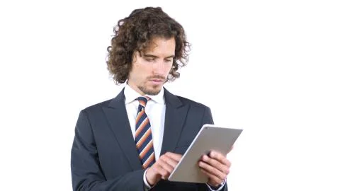 Businessman working on tablet computer Stock Photos