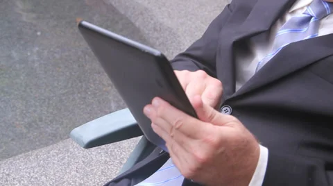 Businessman Working With Tablet Stock Footage 36805145