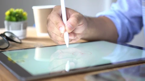 Businessman working on tablet. Stock Footage 124033650