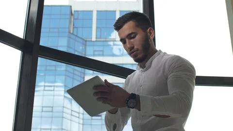 Businessman working on tablet PC Stock Footage 113510930