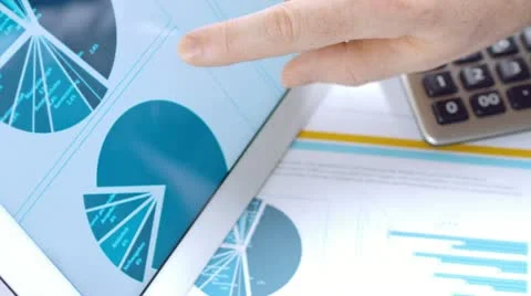 Businessman working with tablet pc, touch pad Stock Footage 21767673