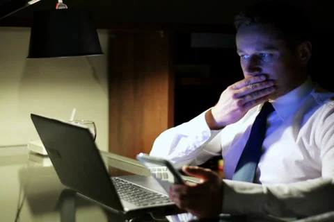 Businessman working on technology and comparing some data. Stock Footage 37063067