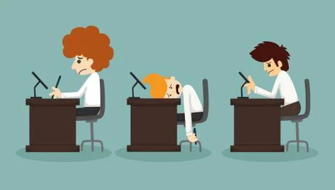 Businessman working time Stock Illustration