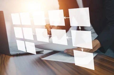 Businessman working on workflow document management concept, workflow docum.. Stock Photos