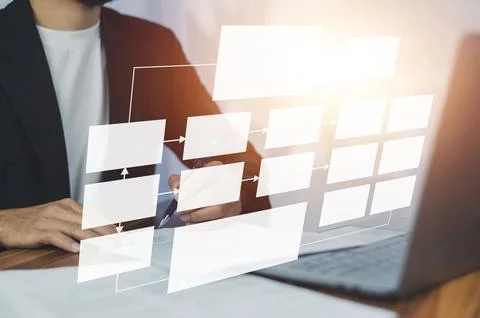 Businessman working on workflow document management concept, workflow docum.. Stock Photos