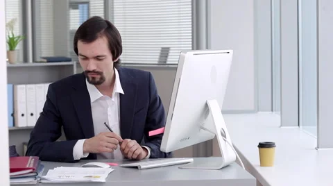 Businessman in the Workplace Stock Footage 62369202