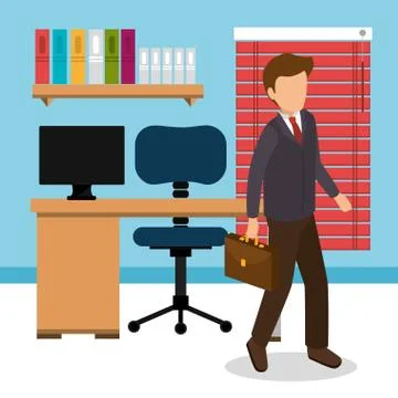 Businessman in the workplace office Stock Illustration
