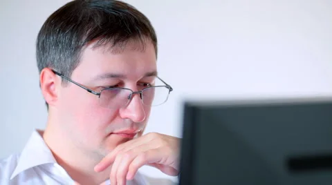Businessman works at the computer Stock Footage 1008250