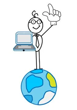 Businessman &amp; world Stock Illustration