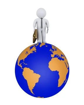 Businessman on the world Stock Illustration