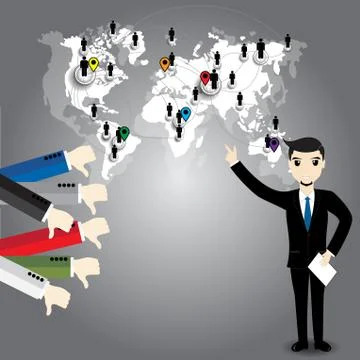 Businessman with world map Illustrazione stock