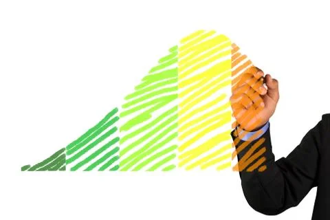 Businessman write  graph Фото