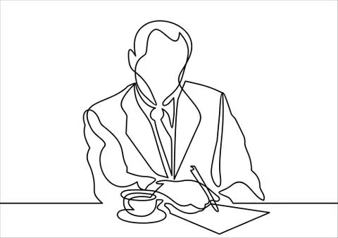 Businessman writing document Stock-Illustration