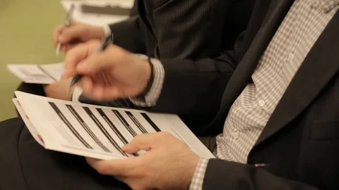 Businessman writing notes Close-Up Video stock 116249233