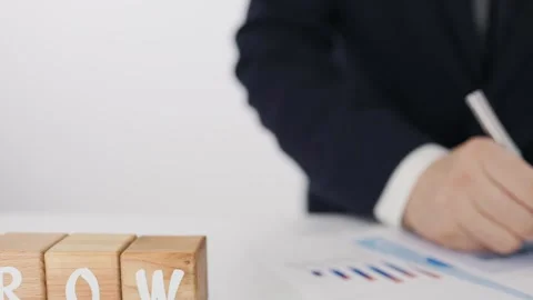 Businessman Writing Notes With Grow Message Stock Footage 327721840
