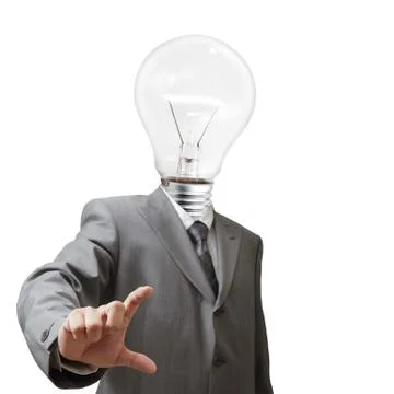 Businessman,light bulb head Stock Illustration