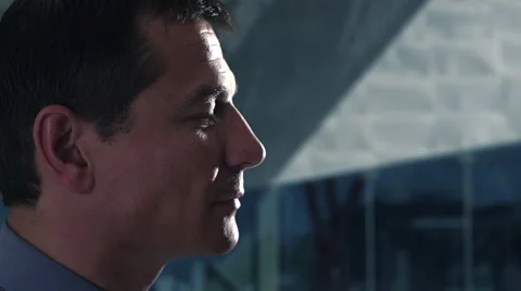 Businessman's face close to camera. Stock Footage 43632495