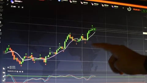 Businessman's hand analysis trading chart, financial diagram investment Video stock 170417596