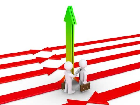 Businessmen agree on common solution Stock Illustration