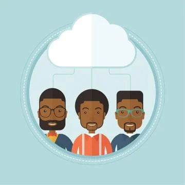 Businessmen and cloud computing technologies 库存插图