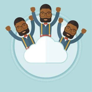 Businessmen and cloud computing technologies Illustrazione stock