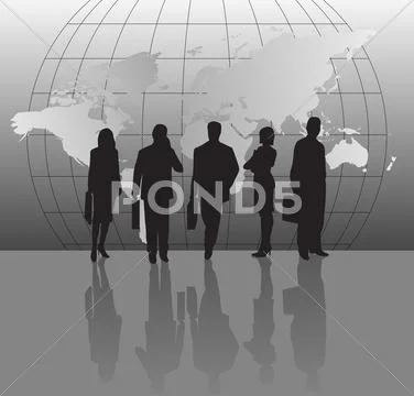 Businessmen and map Stock Illustration
