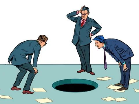 Businessmen and the problem. Finding the best solution Stock Illustration