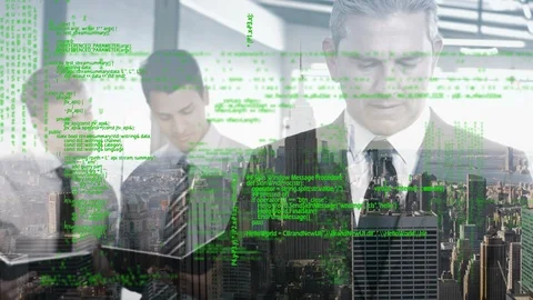 Businessmen and program codes Stock-Footage 107683586