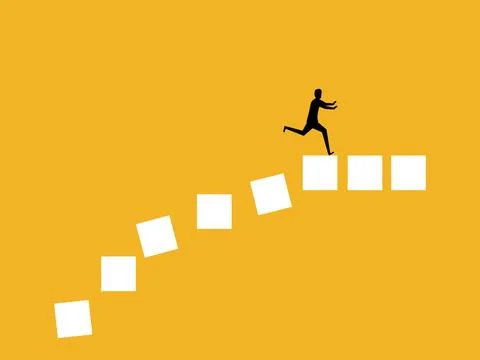 Businessmen are running on progress bars Stock Illustration
