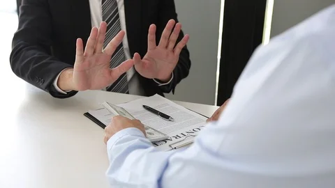 Businessmen are submitting documents contracts and bribes to entrepreneurs fo Stock Footage 126635288