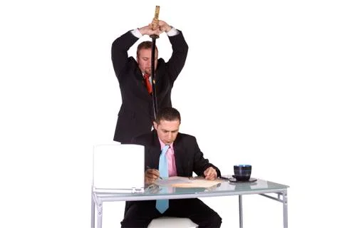 Businessmen backstabbing concept Foto stock
