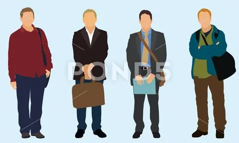 Businessmen with baggage Stock Illustration