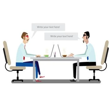 Businessmen on brainstorming Stock Illustration